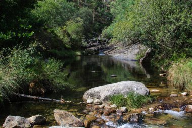 İspanya'da bir şelale yakınında banyo için Spot