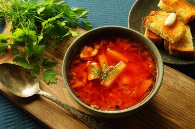 Çorba çorbası. Yakın plan..