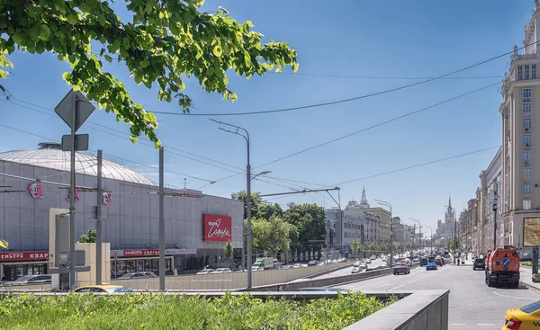 Moskva Května 2018 Pohled Triumfální Náměstí Budova Satiretheater Bolshaya Sadovaya — Stock fotografie