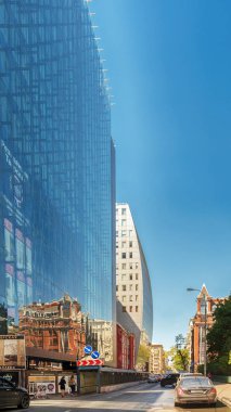 Moskova. 25 Mayıs 2018. 1-ya Brestskaya Street. Çok fonksiyonlu karmaşık 