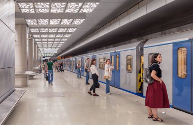 Moskova. 30 Ağustos 2018. Yeni metro ilk gününde 