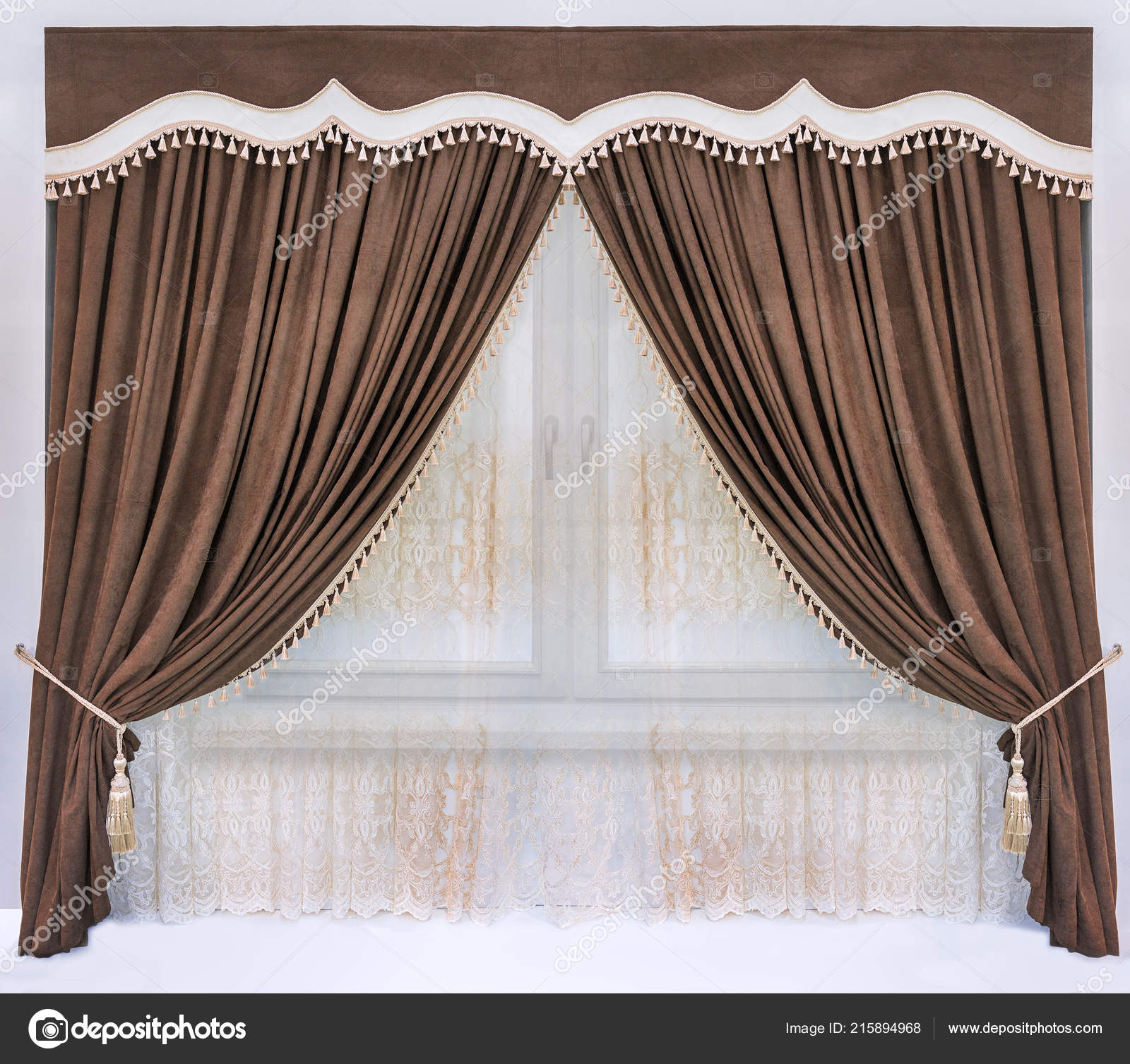 Pictures Nice Curtains For Living Room Decoration Interior Living Room Bedroom Classical Palace Style Brown Curtain Stock Photo Fotiy 215894968