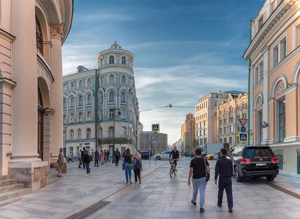 Moskva Září 2018 Ilyinka Street Rybný Lane Birzhevaya Náměstí Komory — Stock fotografie