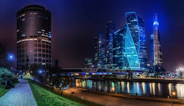 Moscú Octubre 2018 Centro Internacional Negocios Moscú Ciudad Por Noche —  Fotos de Stock