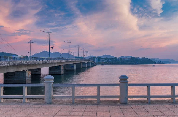 Vietnam Nha Trang May 2015 River Kai Embankment Bridge Dawn — Stock Photo, Image