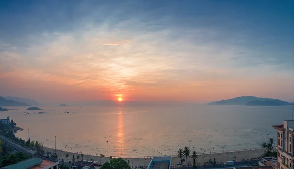 Vietnam Nha Trang Maj 2015 Översta Panoramautsikt Över Soluppgången Över — Stockfoto