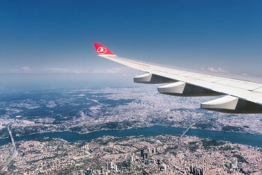 Türkiye. 5 Temmuz 2019. İstanbul ve Boğaz'da uçaktan manzara.