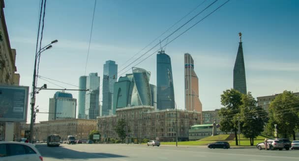 Vacker Utsikt Över Majestätiska Moscow City Moskva Ryssland — Stockvideo