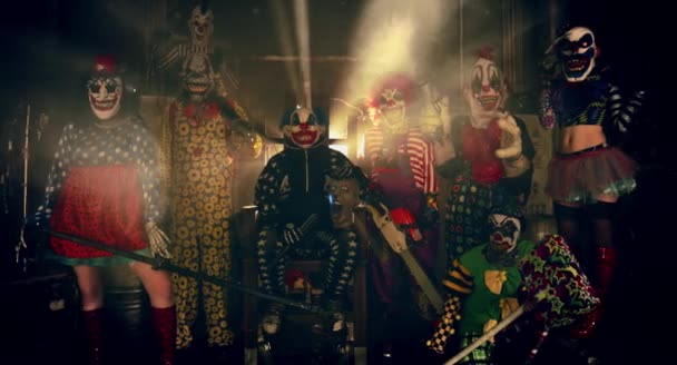 Effrayant Clowns Halloween Partie Concept — Video