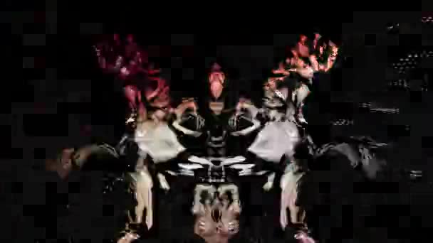 Digital Conceptual Video Mirrored Scary Dancing Figure — Stock Video