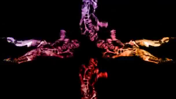 Digital Conceptual Video Mirrored Scary Dancing Figure — Stock Video