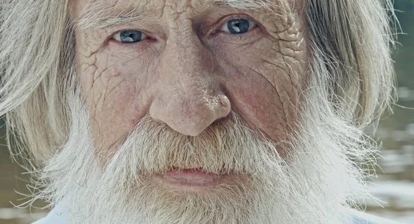 Портрет Крупным Планом Старого Европейца Бородой — стоковое фото