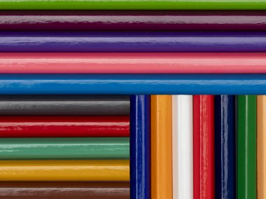 Renkli kalemler şeklinde arka plan. Geometri. Uçağın her yerinde. Natürmort. Close.