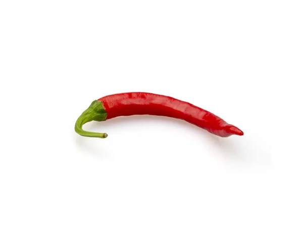 Rode chili peper close-up op een witte achtergrond. — Stockfoto