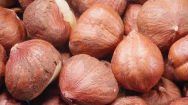 Yakın plan fındık. Fındık taneleri. Fındıklı makro..