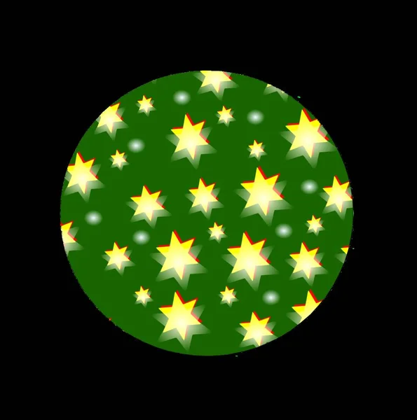 Green Dot Star Circle Snow Yellow — Stock Photo, Image