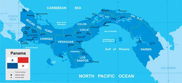 Příznak vektorové mapy Panama — Stockový vektor