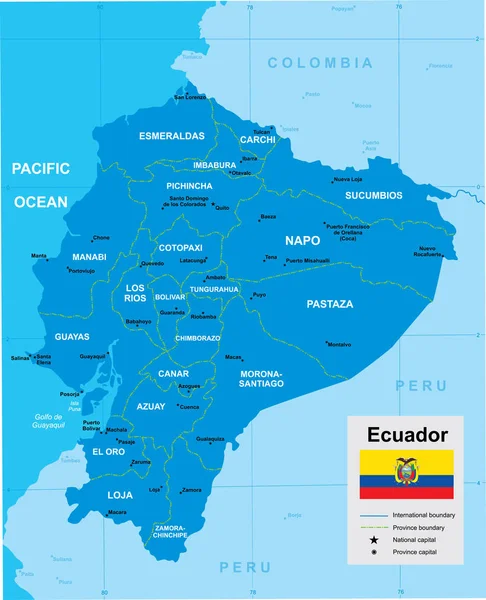 エクアドルのベクトルマップ — ストックベクタ