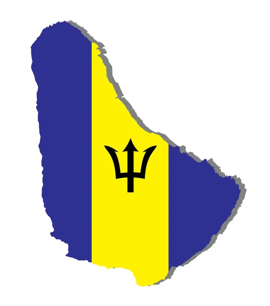 Mapa da bandeira de Barbados — Vetor de Stock