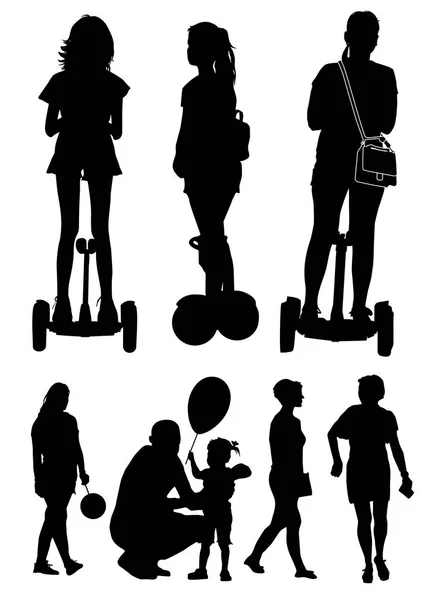 Silhouetten von Menschen Vektor Illustration — Stockvektor