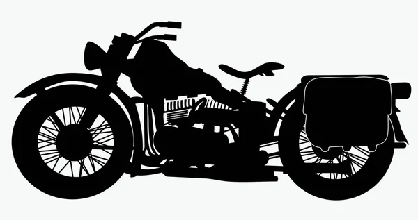 Силуэт ретро-мотоцикла — стоковый вектор