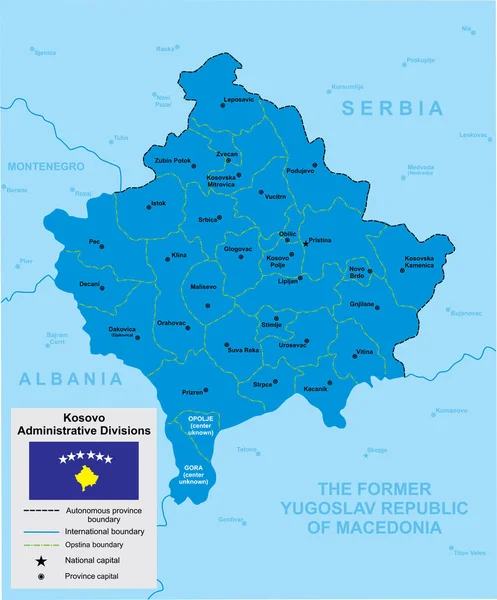 Vector map of Kosovo — Stock Vector