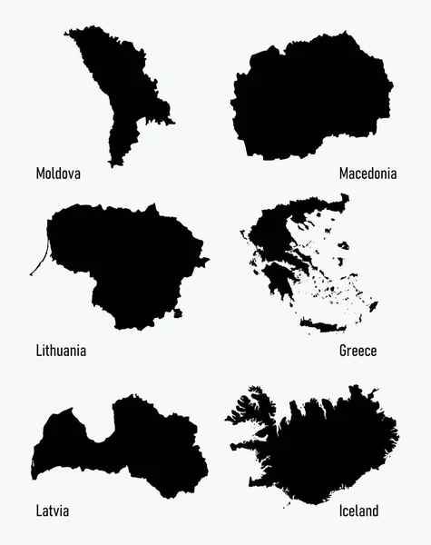 Silhouettes vectorielles des pays d'Europe — Image vectorielle