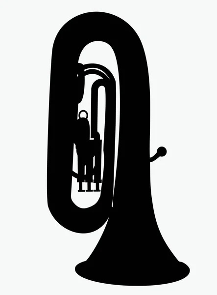 Silhouette vectorielle de tuba — Image vectorielle