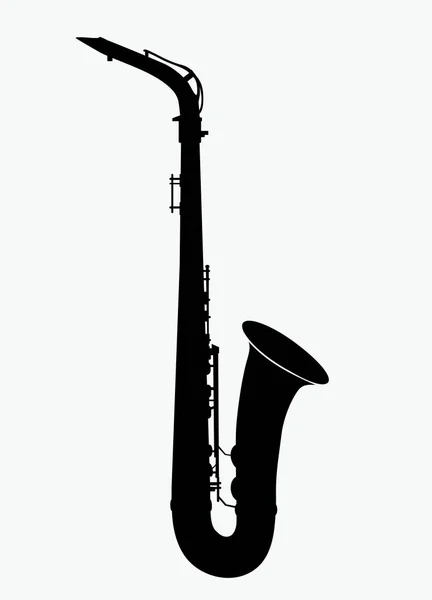 Vector silhouette of saxophone — Stock Vector