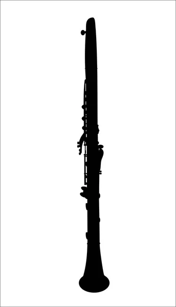 Silhouette vettoriale di un clarinetto — Vettoriale Stock