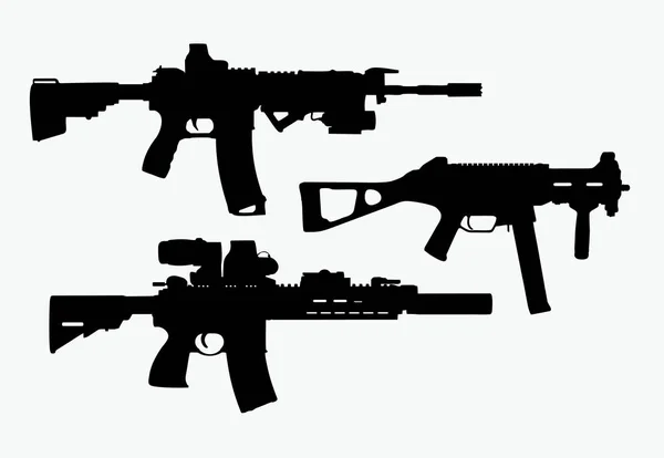 Silueta vectorial de armas de fuego — Archivo Imágenes Vectoriales