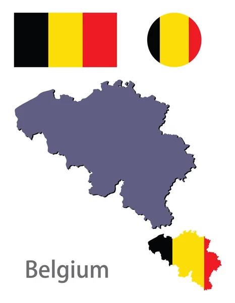 Belgium silhouette and flag vector — Stockvector