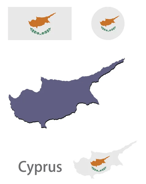 Ülke Kıbrıs silueti ve bayrak vektörü — Stok Vektör