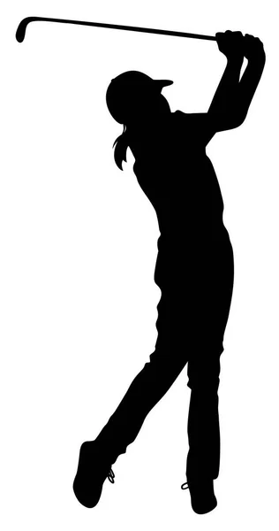Silhouette Atleta Golfista Vettoriale Illustrazione — Vettoriale Stock