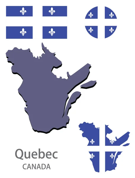 Bandiera Silhouette Della Provincia Canadese Del Quebec Illustrazione Vettoriale — Vettoriale Stock