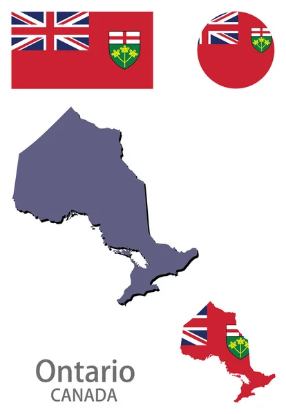 Drapeau Silhouette Province Canadienne Ontario Illustration Vectorielle — Image vectorielle