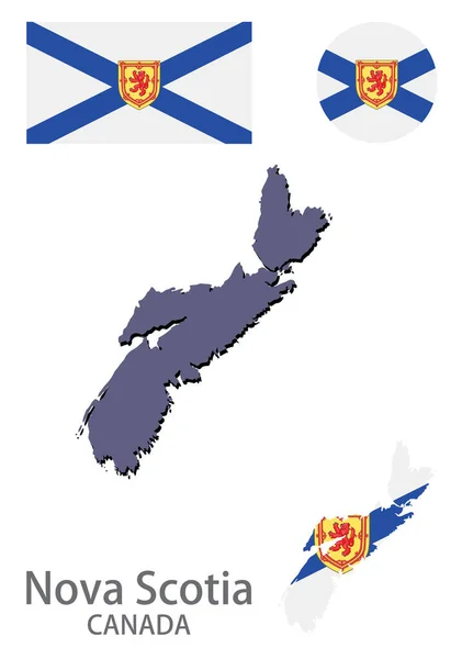 Флаг Силуэт Канадской Провинции Новая Шотландия Векторная Иллюстрация — стоковый вектор