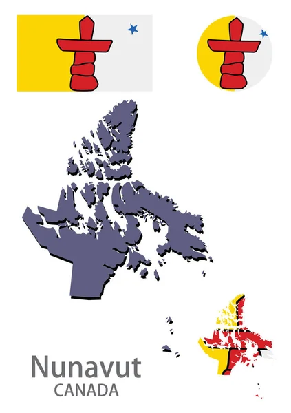 Drapeau Silhouette Territoire Canadien Nunavut Illustration Vectorielle — Image vectorielle