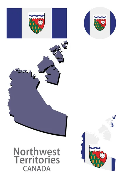 Bandiera Silhouette Del Canada Northwest Territories Illustrazione Vettoriale — Vettoriale Stock