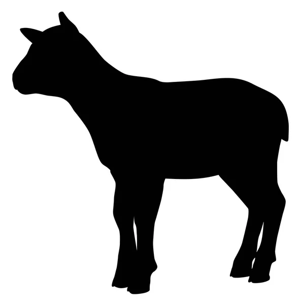 Silhouette Animale Agnello Vettore Illustrazione — Vettoriale Stock