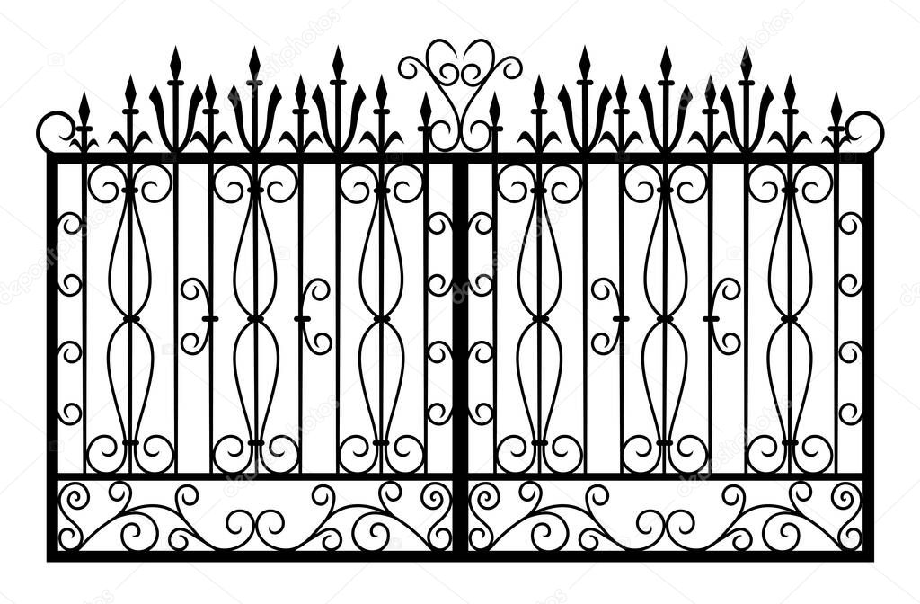silhouette of a wrought iron gate vector illustration