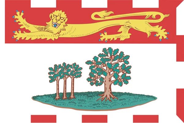 Bandeira Província Canadense Prince Edward Island Ilustração Vetorial — Vetor de Stock