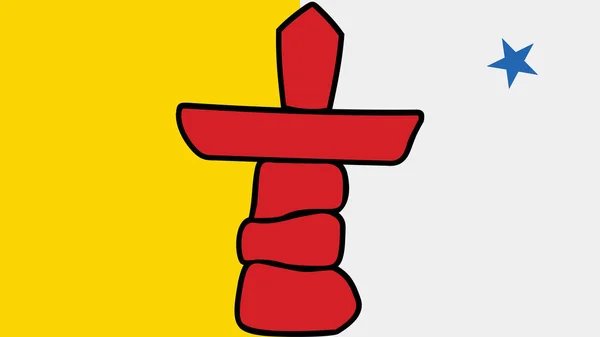 Vlag Van Het Canadese Grondgebied Nunavut Vector Illustratie — Stockvector