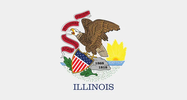 Bandera Del Estado Estadounidense Illinois Vector Illustratio — Vector de stock