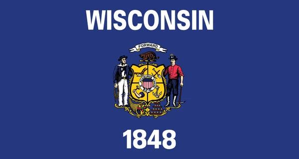 Bandera Del Estado Estadounidense Wisconsin Vector Ilustración — Vector de stock