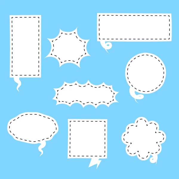 Collection Set Blank Black White Hand Drawing Speech Bubble Balloon — Stock Vector