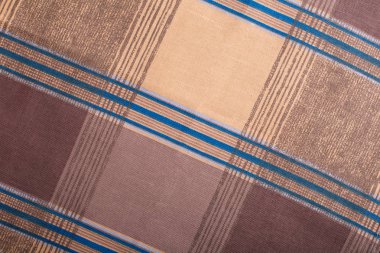 Tartan ekose doğal Pamuk Kumaş. Arka plan için sorunsuz karoları dokusu