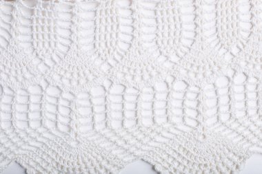 Örgü beyaz tığ işi desenli arka plan
