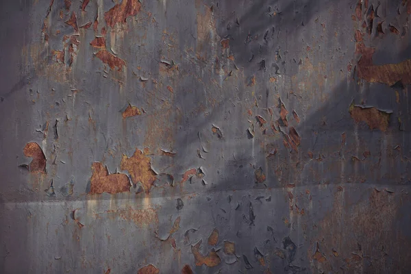 Alte Rissige Bemalte Wand Mit Rostbeschaffenheit Grunge Rostigen Metallhintergrund Rostflecken — Stockfoto