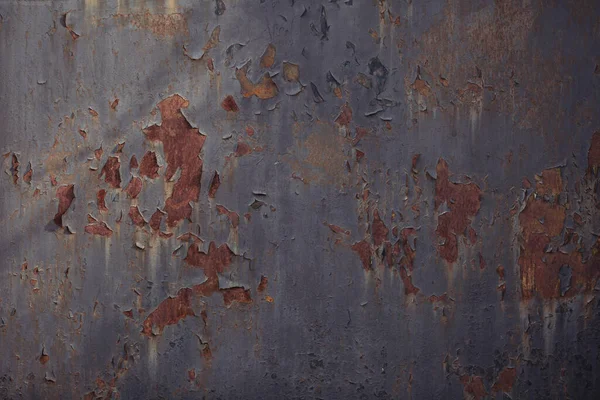 Alte Rissige Bemalte Wand Mit Rostbeschaffenheit Grunge Rostigen Metallhintergrund Rostflecken — Stockfoto